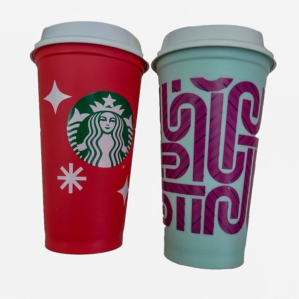 Starbucks Holiday & Traditional Plastic Reusable Cups Bundle 16 oz